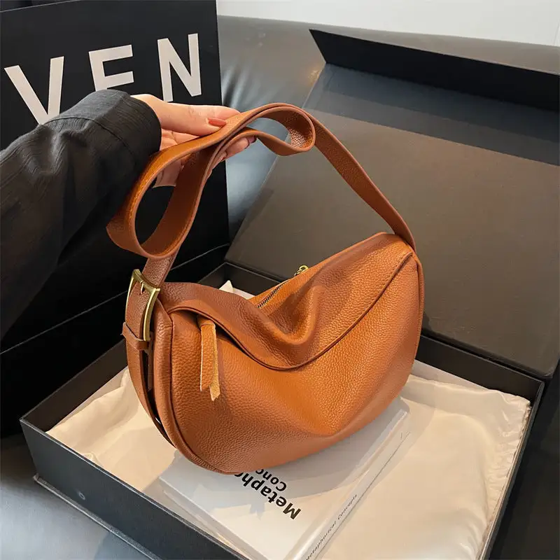 Roomy Leather Dumpling Bag