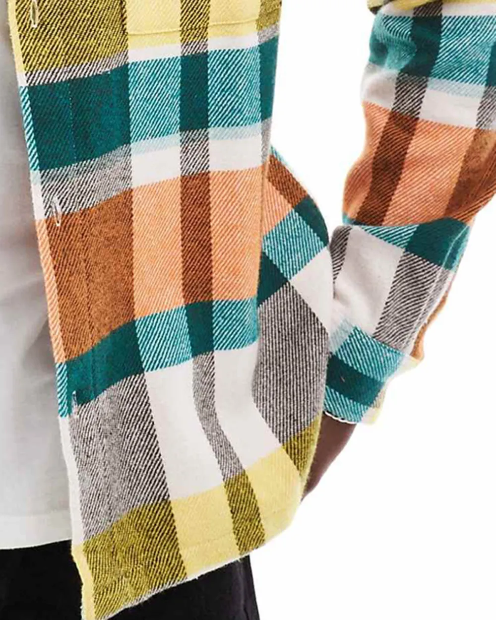 Brushed Flannel Shirt With Rainbow Check