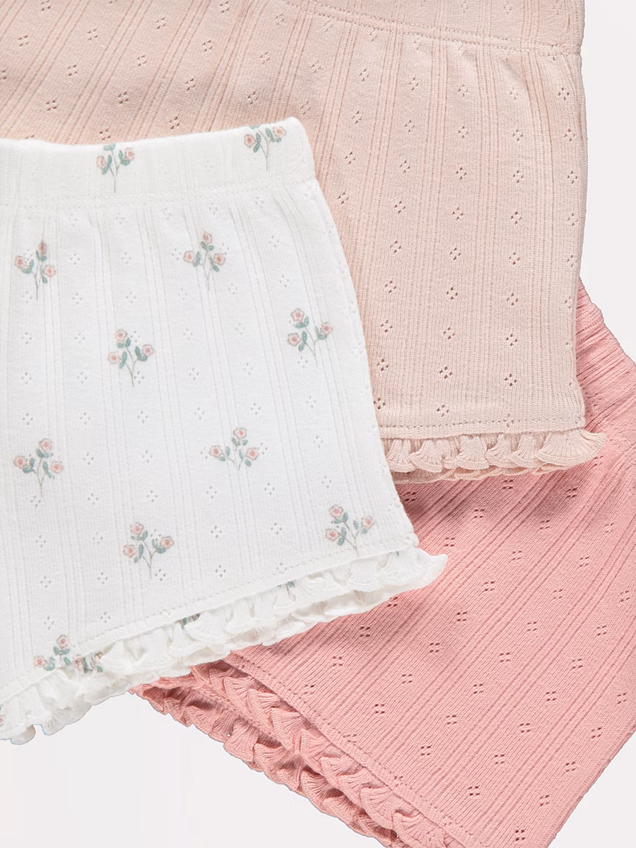 Floral Frilled Pointelle Shorts 3 Pack detail 1