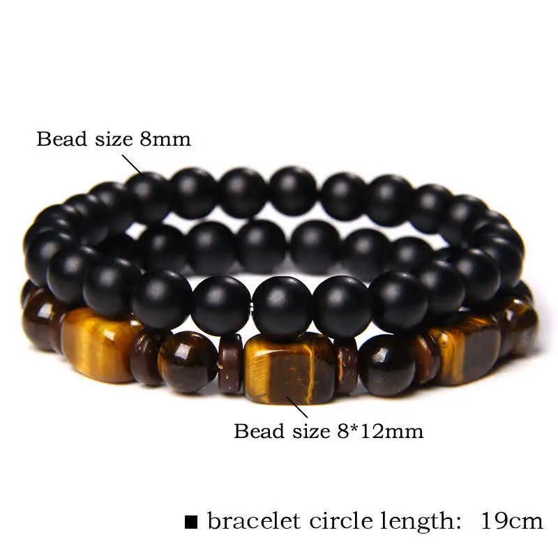 Tiger Eye Hematite Square Double Wrap Beaded Bracelet