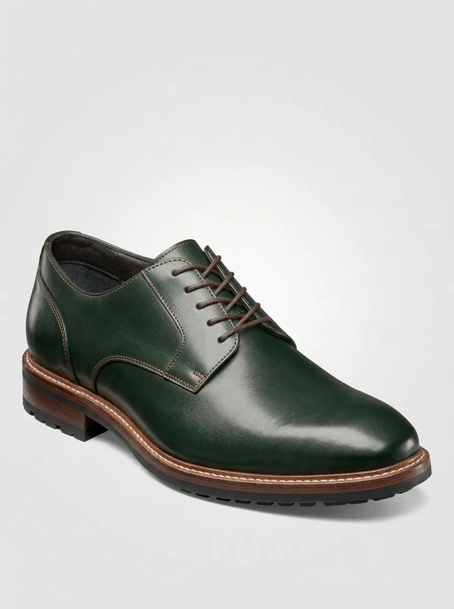 Men's Classic Brown Leather Oxford Dress Shoes