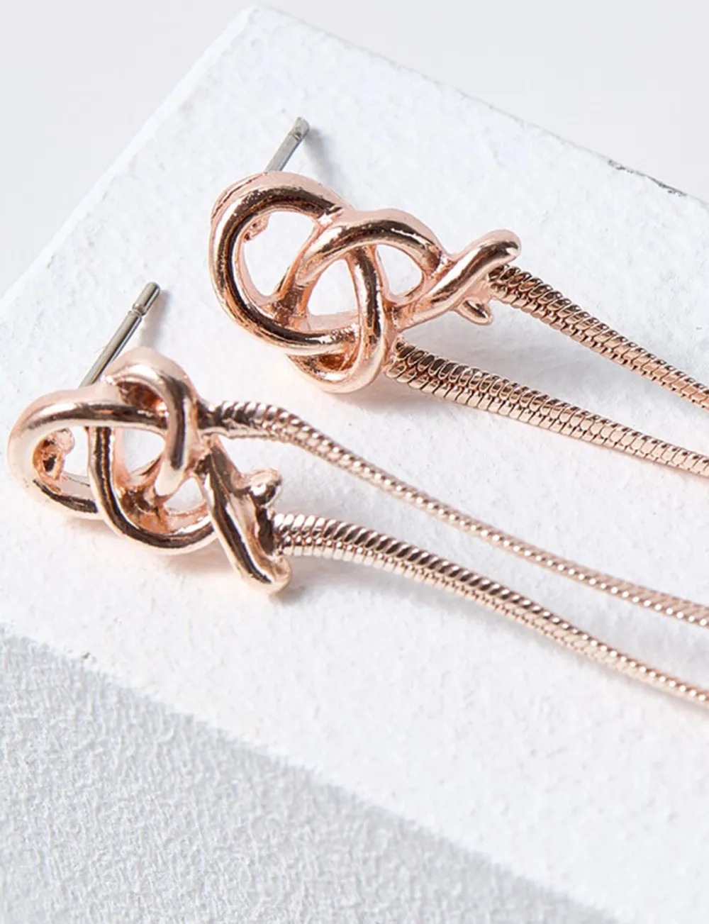 Rose Gold Long Tassel Earrings