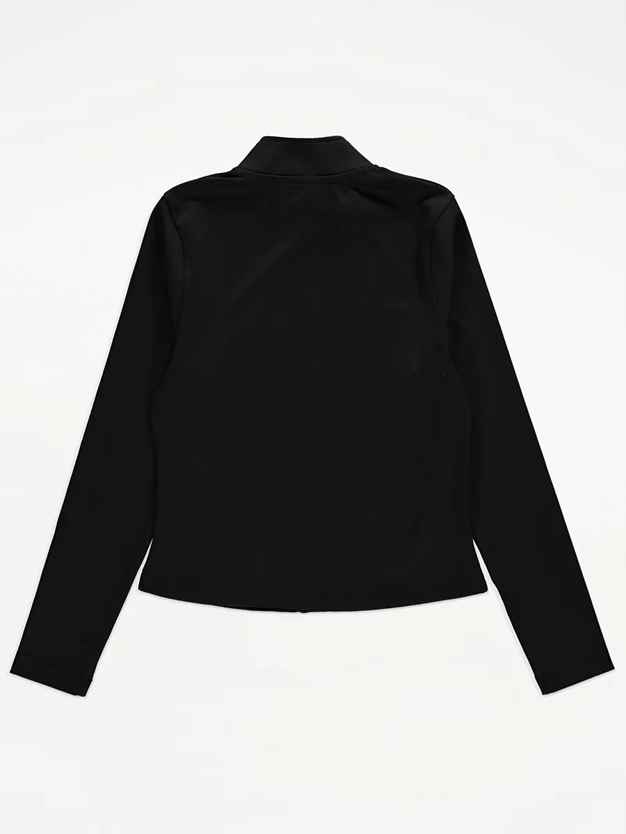 Black Active Zip Through Jacket
