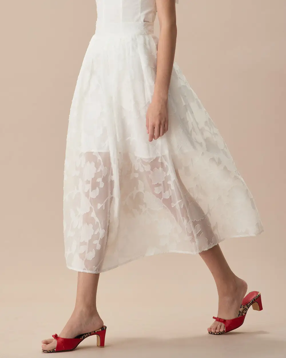 Floral High Rise Midi Skirt