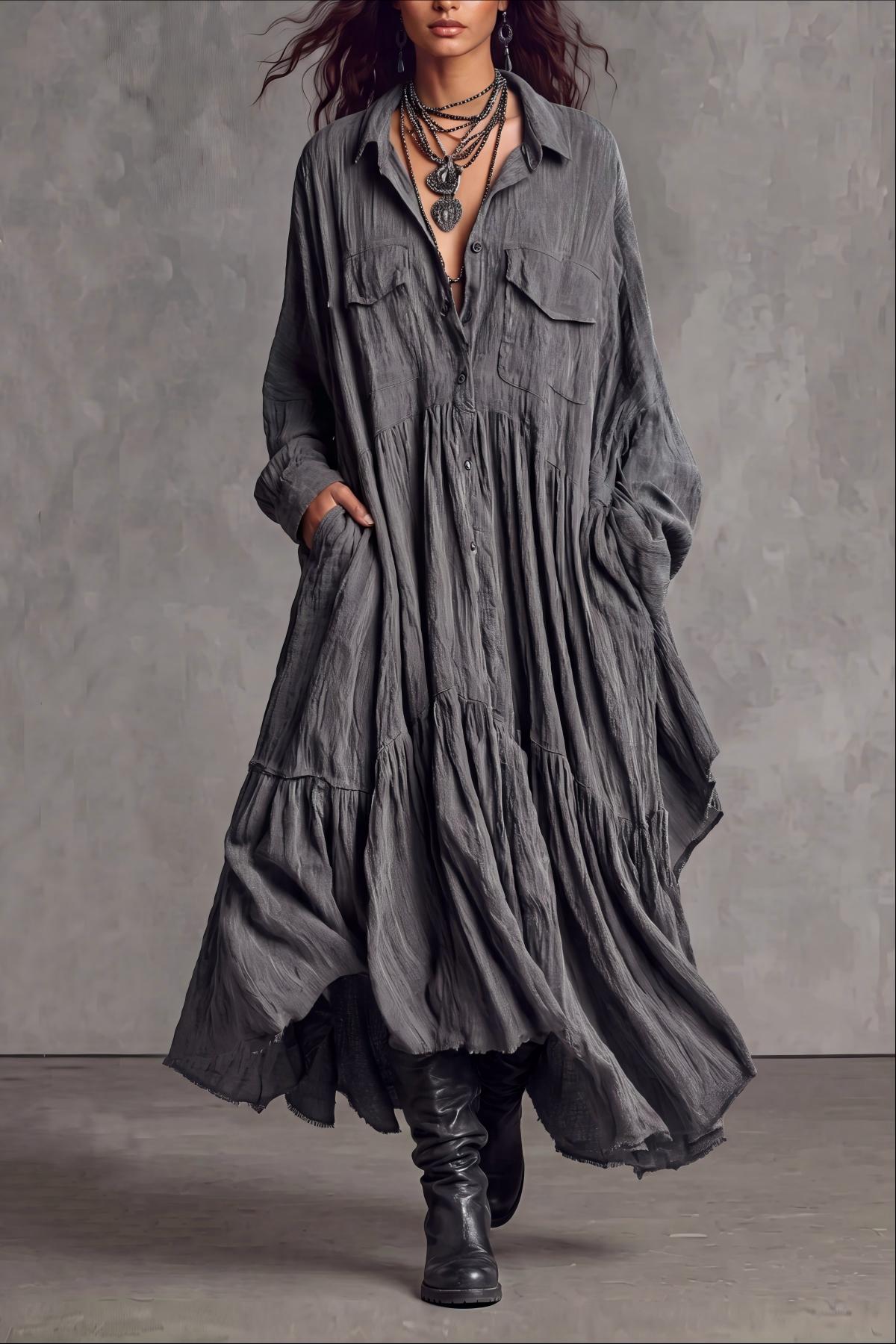 Button Front Casual Dress