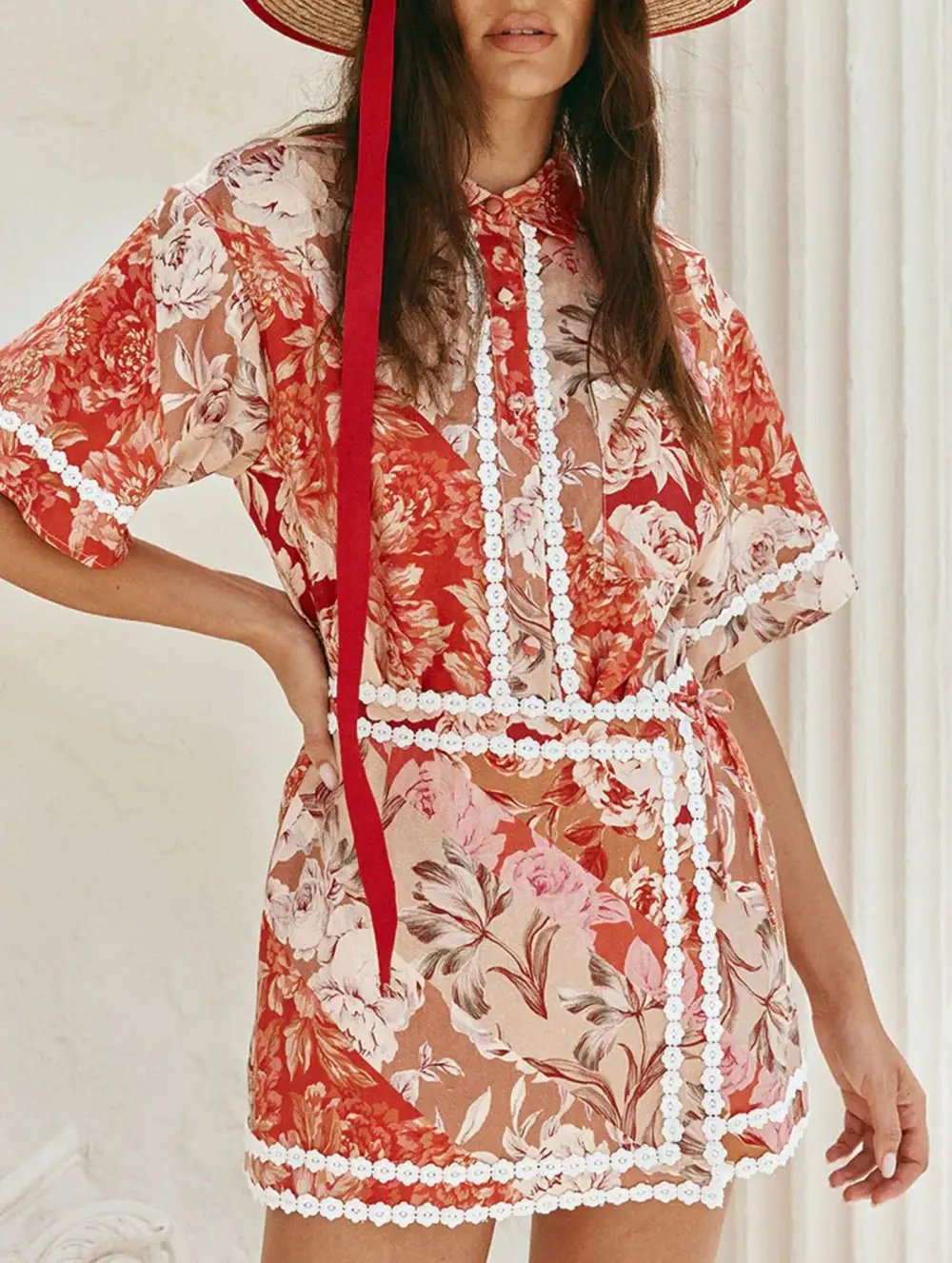 Linen Shirt Skirt Set