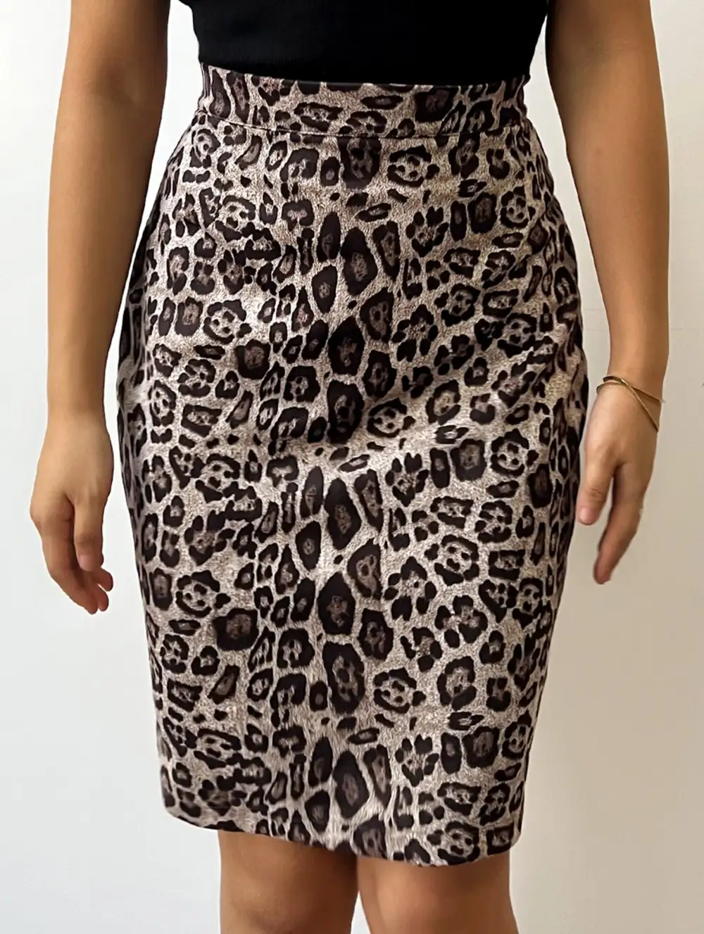 Leopard Print Midi Skirt