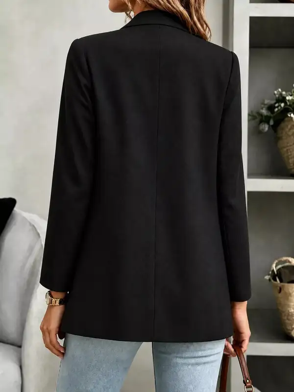 Tailored Open-Front Long-Sleeve Blazer