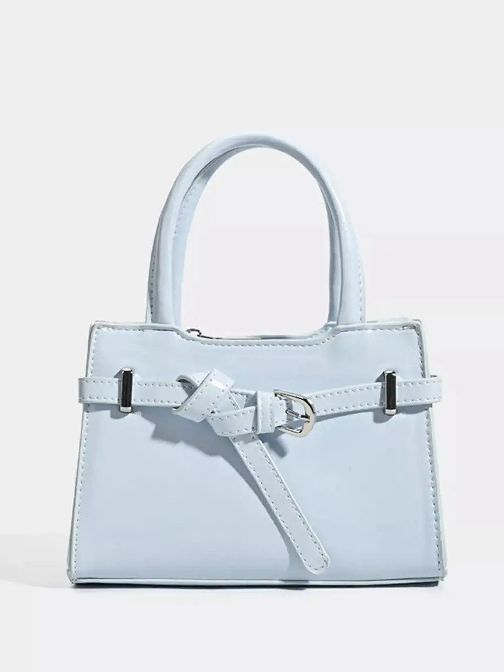 Buckle Decor Top Handle Handbag