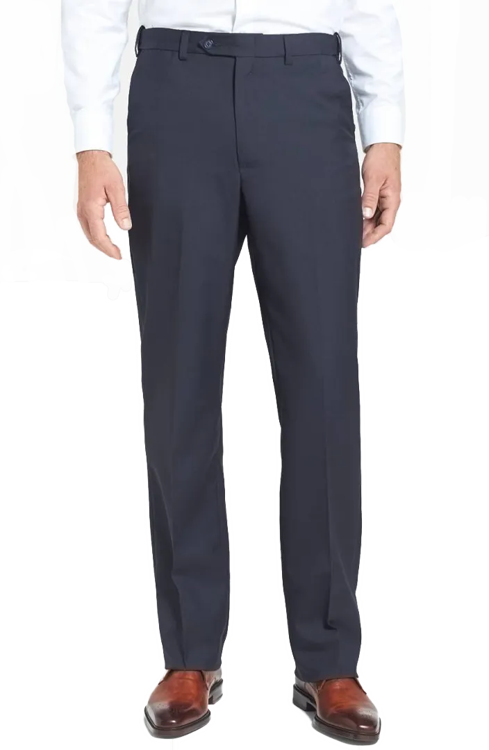 Classic Gabardine Tropical Weave Flannel Flat Front Pleated Front Trousers