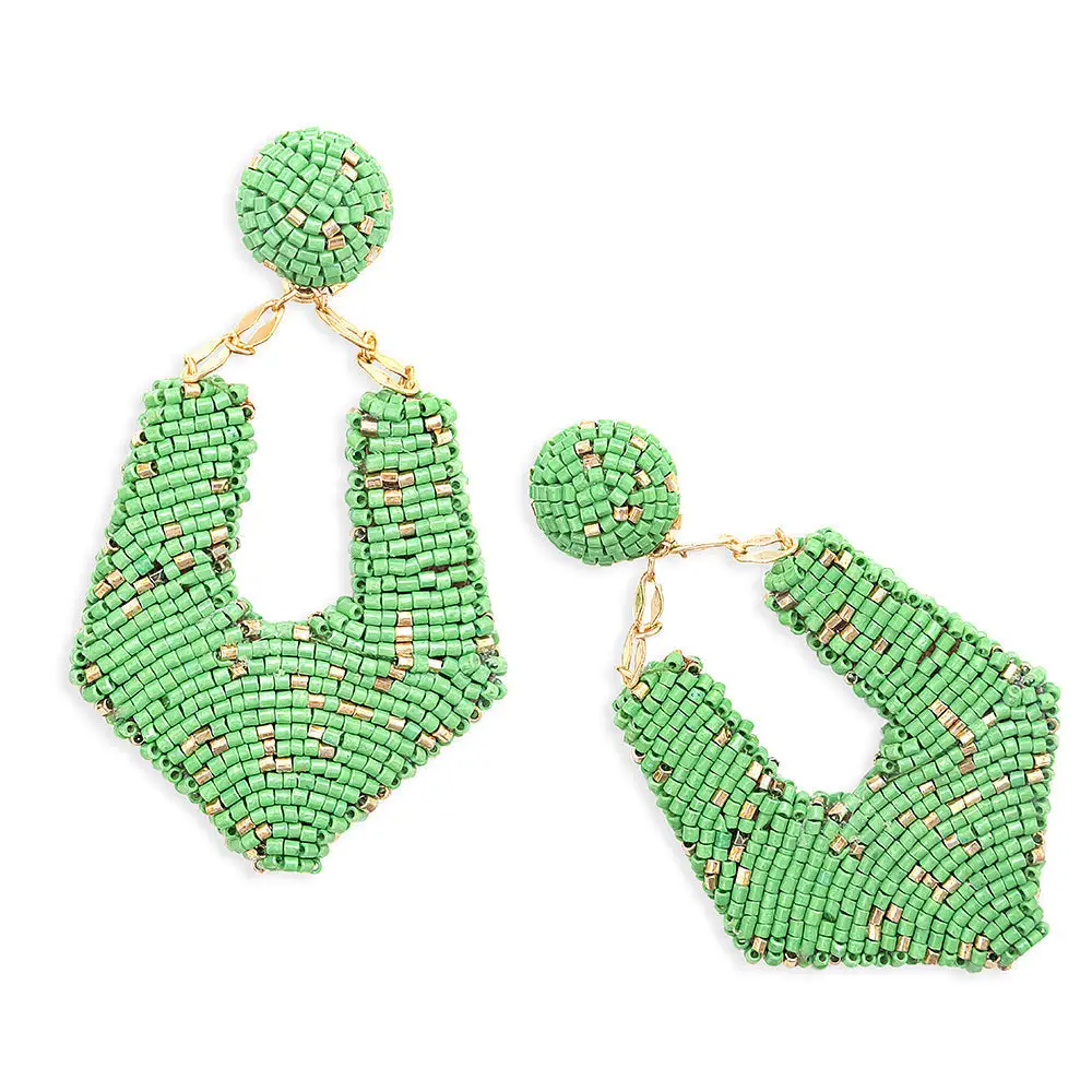 Elegant Linear Artful Cactus Earrings