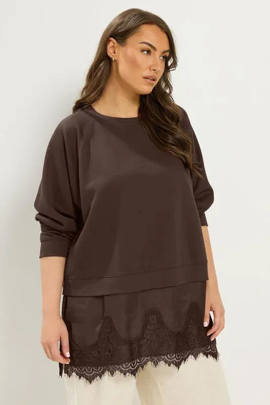 Chocolate Brown Lace 2-In-1 Jumper