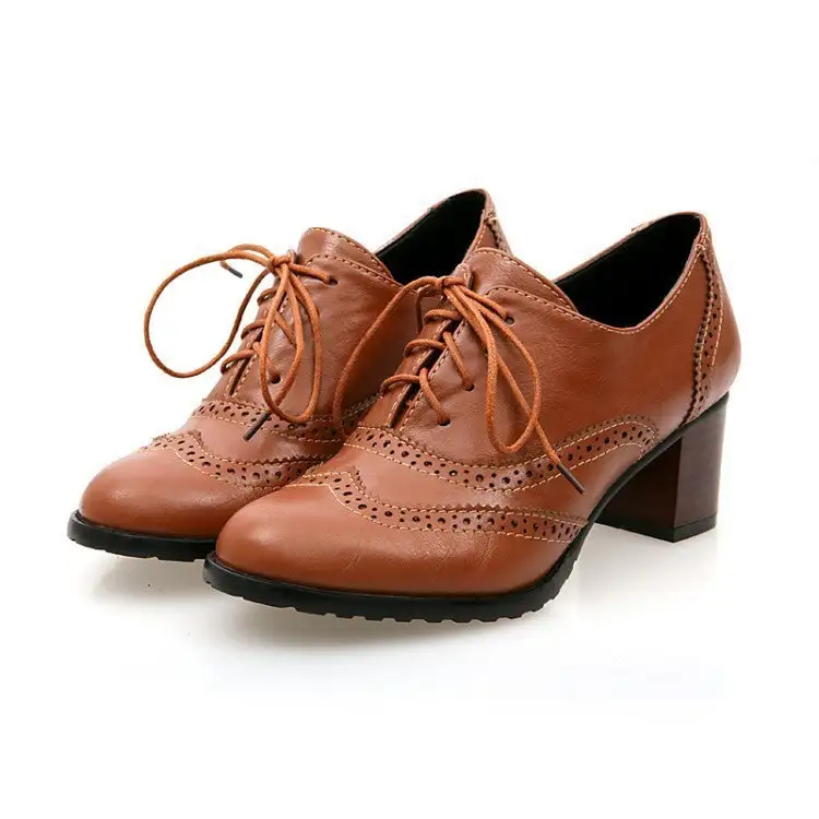 Lace Up Block Heel Floral Detail Casual High Heels