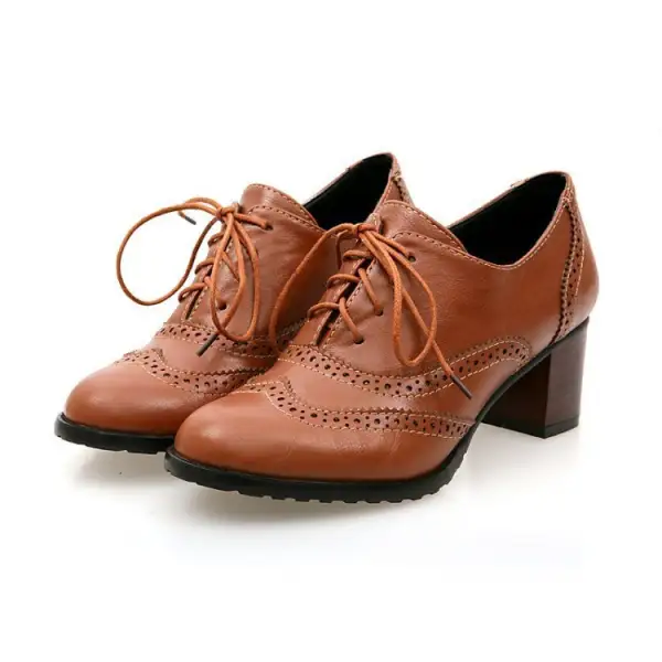 Lace Up Block Heel Floral Detail Casual High Heels
