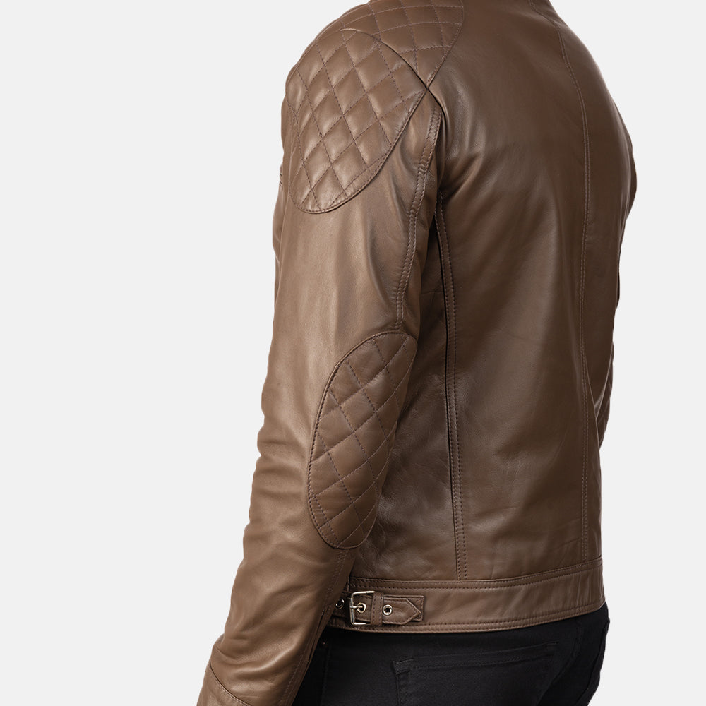 Men's Rugged Field Style Biker Leather Jacket