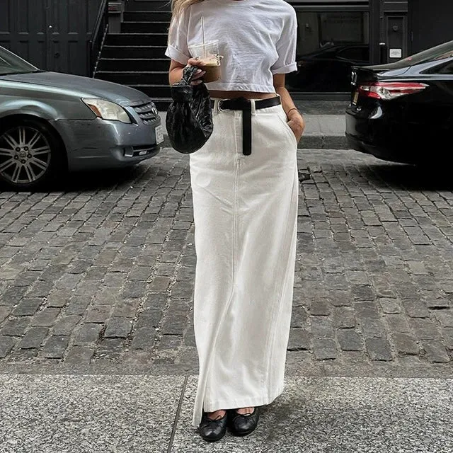 Slit High Rise Maxi Skirt