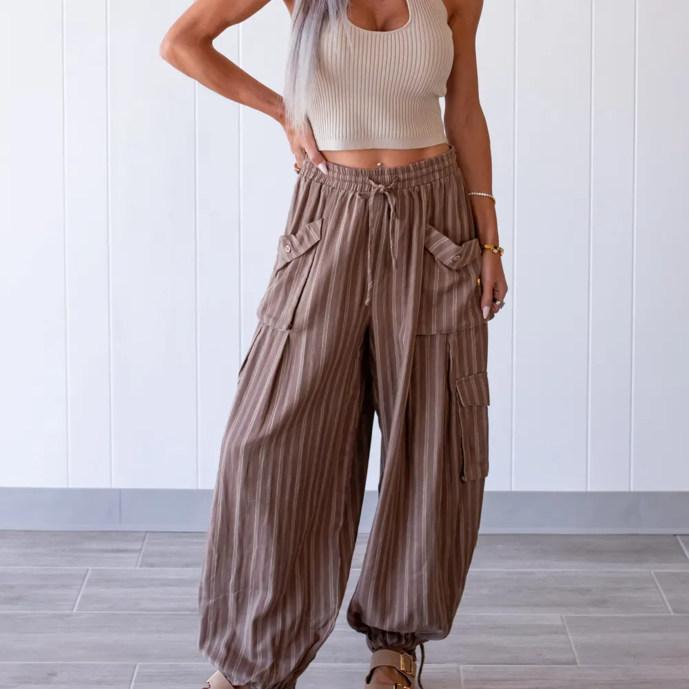 Modern Striped Cargo Pants