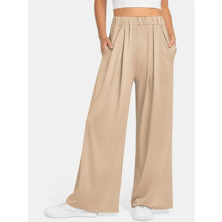 Weekend Elastic Waist Wide Leg Pants