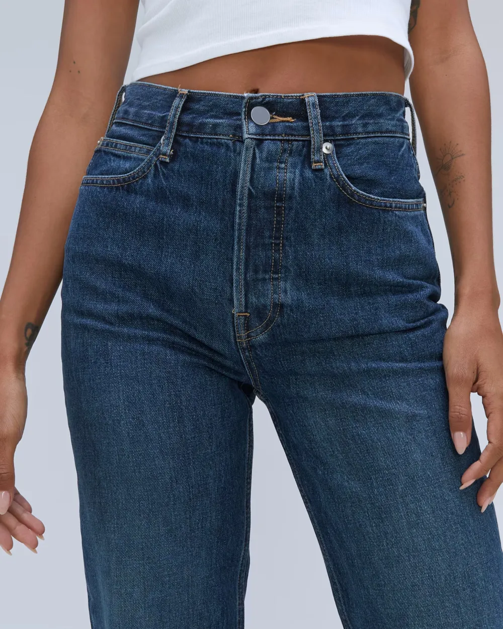 Washed High-Waisted Jeans
