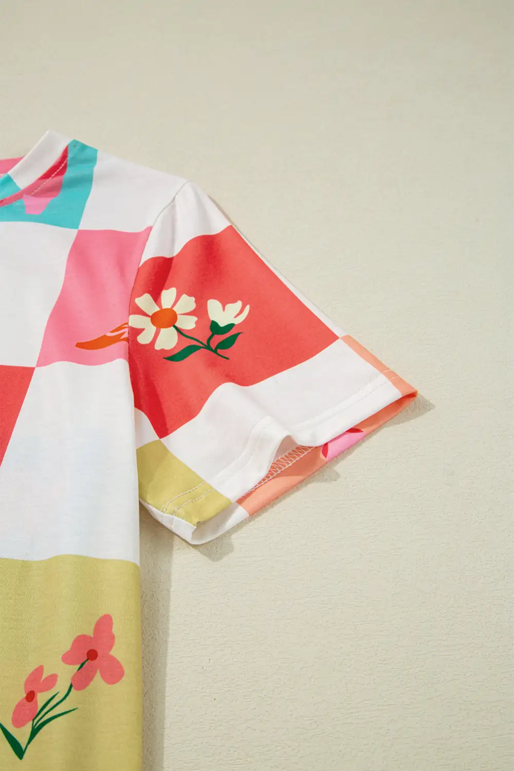 Orange Western Fashion Checker Print