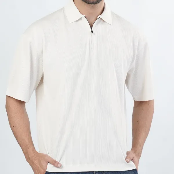 Men's Breathable Refined Polo Collar T-Shirt