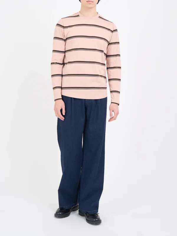 Pink Crew Neck Long Sleeve T-Shirt