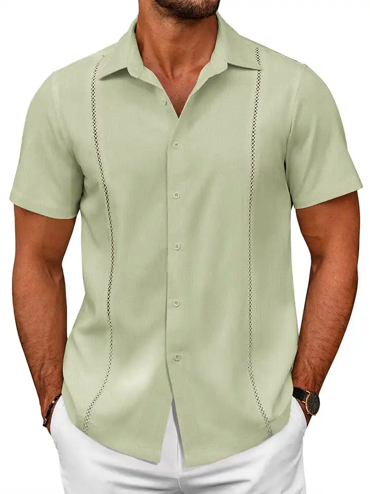 Tailored Casual Embroidered Camp Collar Shirt