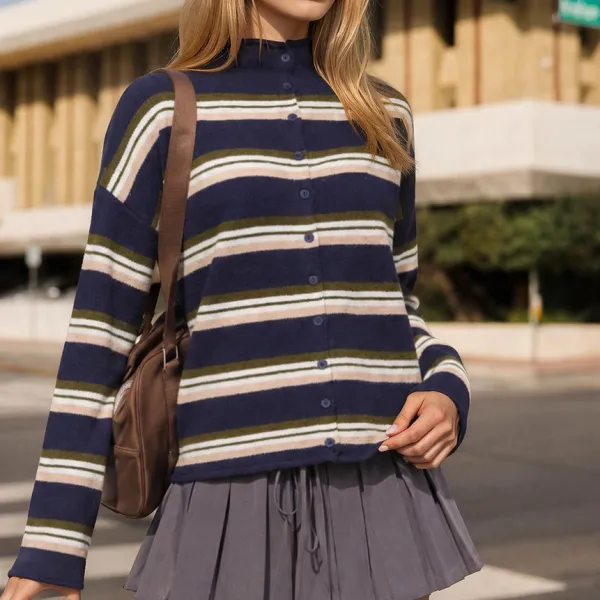 Color Stripe Cardigan