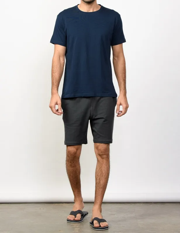 Stone Gray Cotton Terry Shorts
