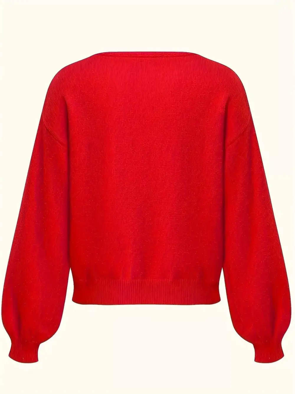 V-Neck Dropped Shoulder Sweater