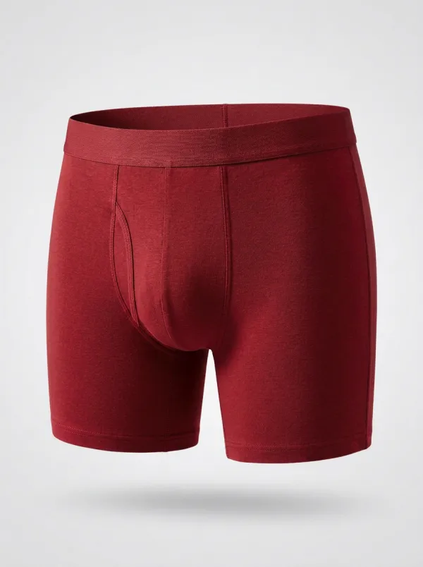 Men's Solid Charcoal Grey Cotton Boxer Briefs