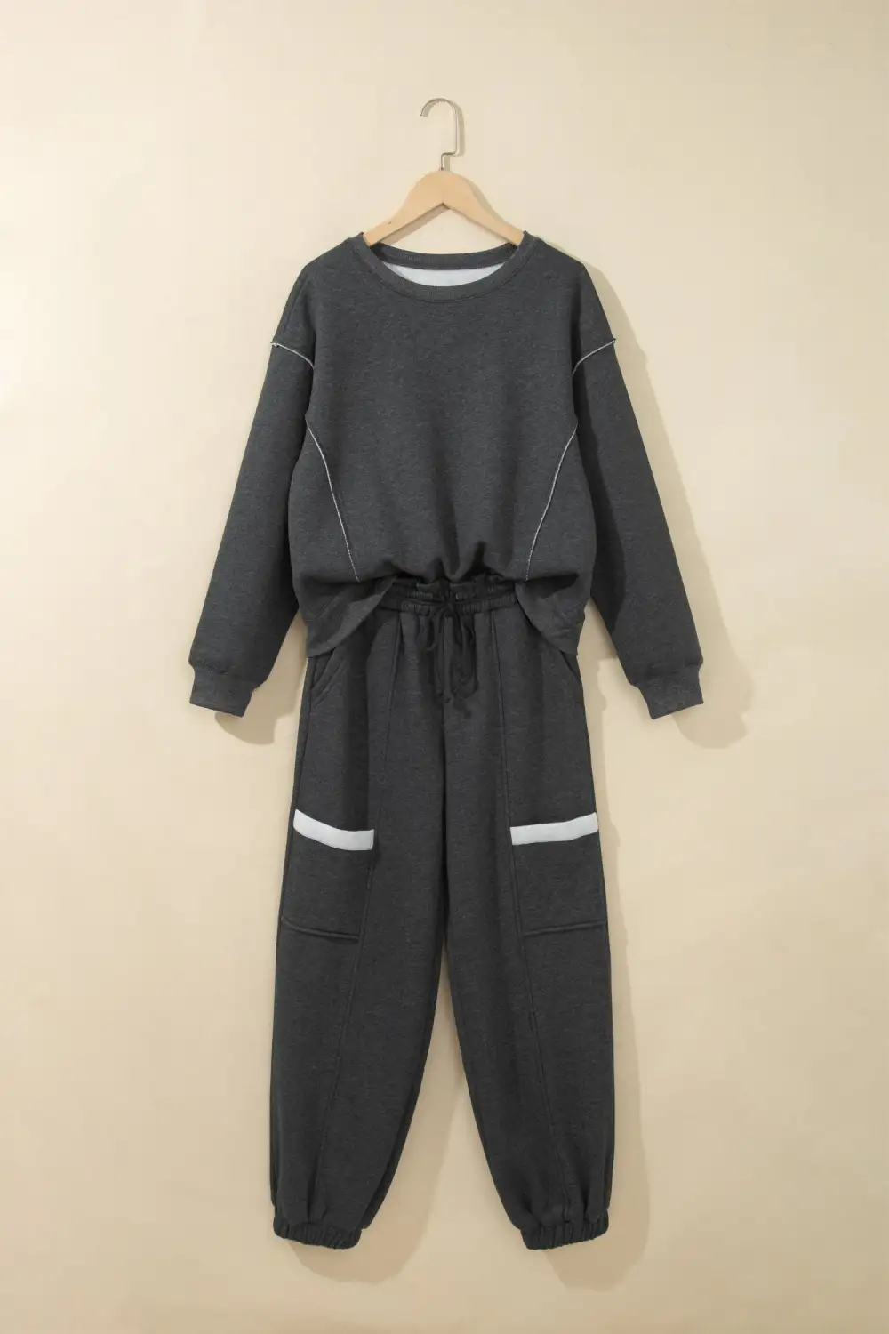 Women's Solid Colorblock Jogger Pants Set