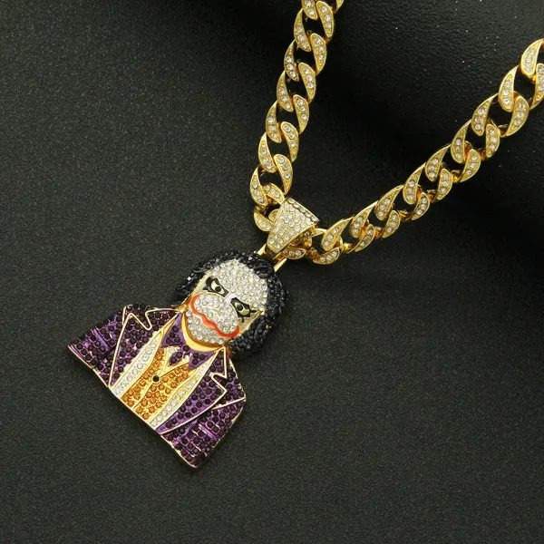 A bold iced-out pendant, heavyweight streetwear energy, and a Cuban-style chain that instantly upgrades tees, hoodies and jackets.