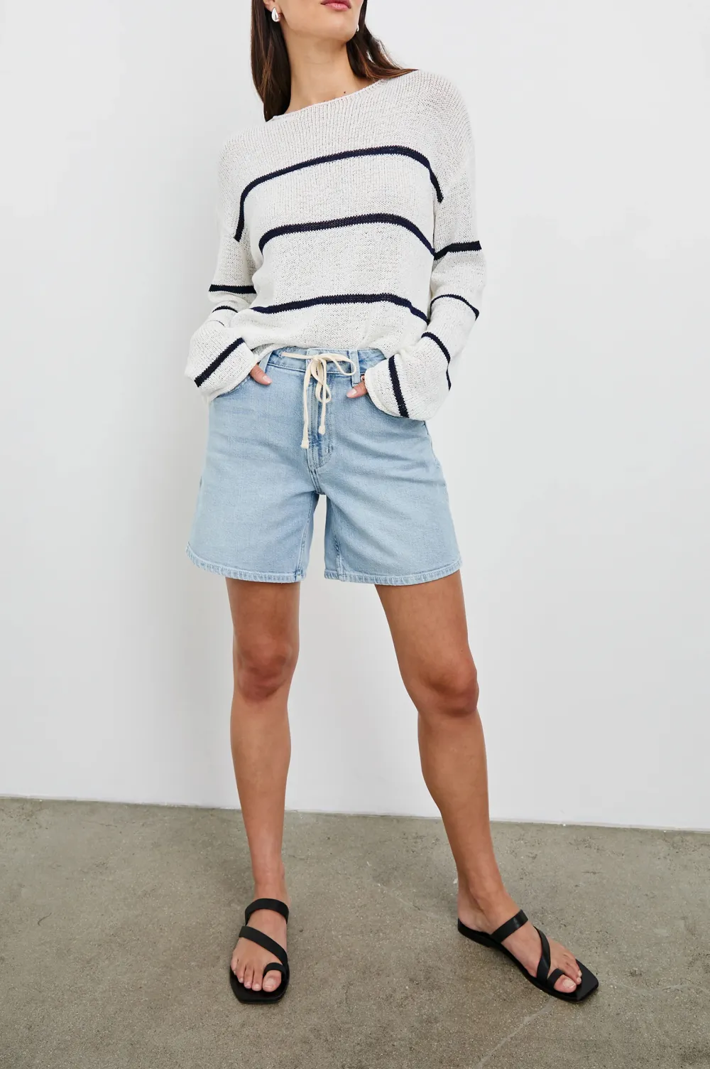 Cotton And Linen Blended Lightweight Women's Knit Sweater