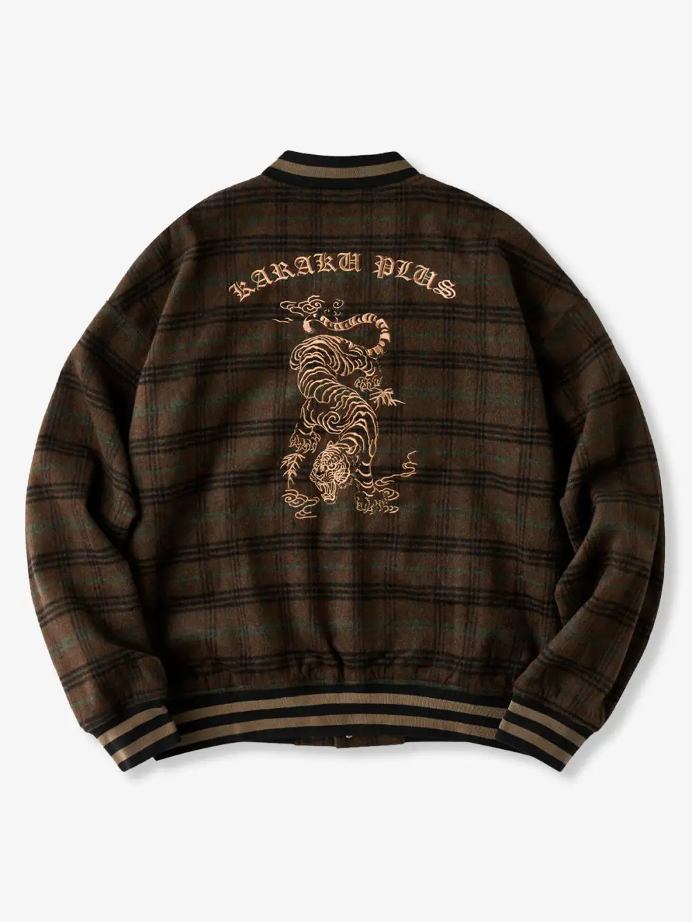 Men's Wool Blend Tweed Varsity Jacket