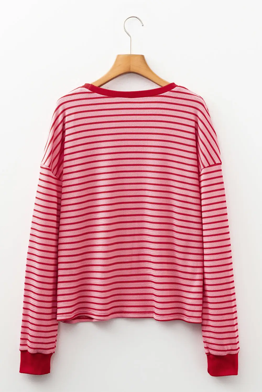 Women's Striped Textured Round Neck T-Shirt