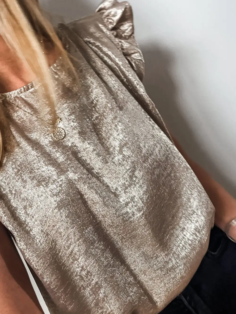 Refined Round-Neck Ruffled Tank Top