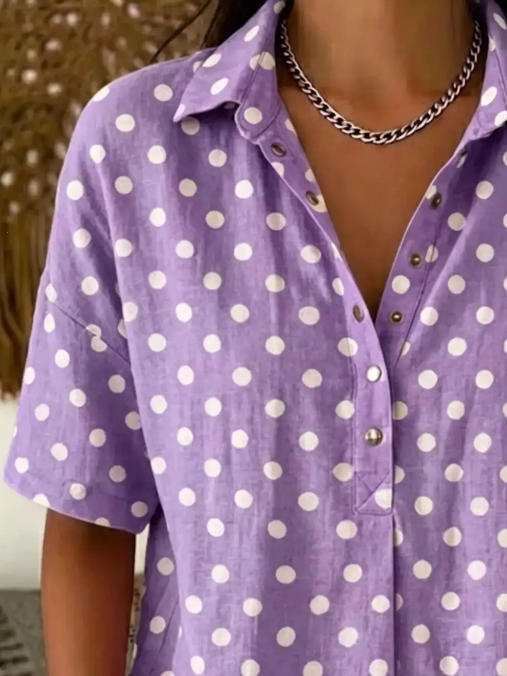 Polka Dot Short Sleeve Shirt