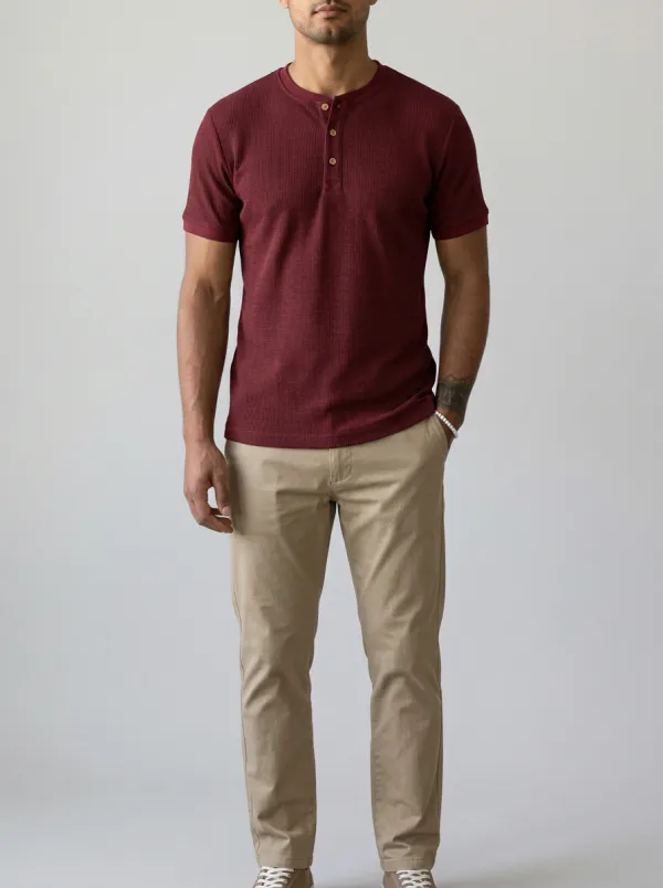 Modern Clean-Line Men's Short-Sleeve Henley Shirt