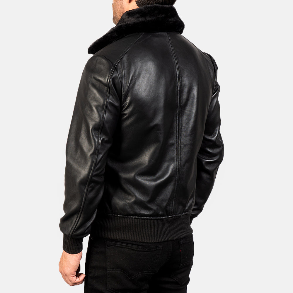 Men's Casual Bomber Leather Jacket