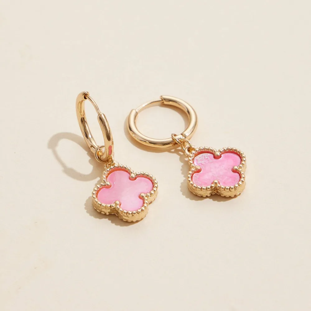 Pink Shell Hoop Earrings