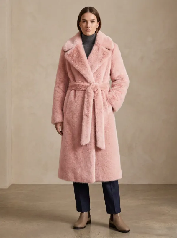 Touch Faux Fur Belted Coat