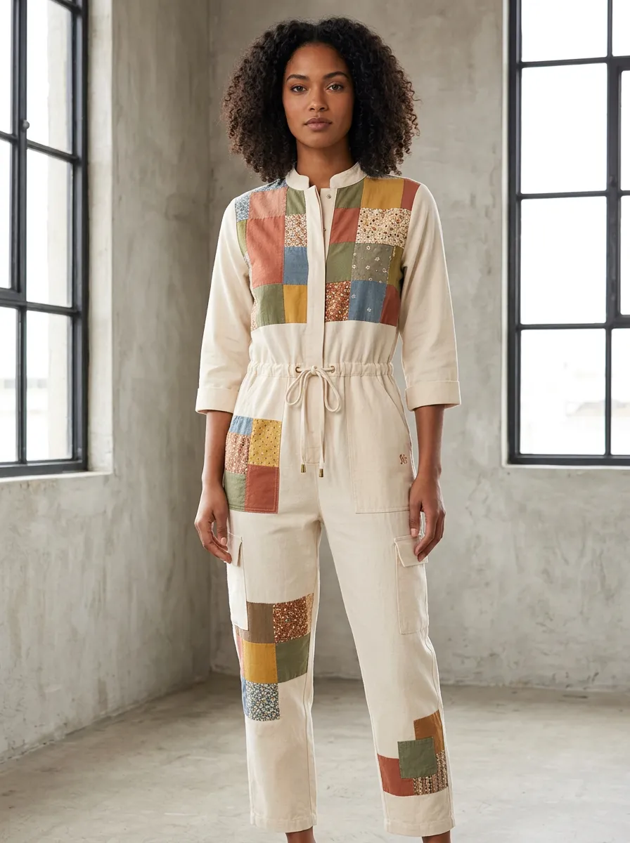 Boho Style Patchwork Floral Printed Jumpsuit
