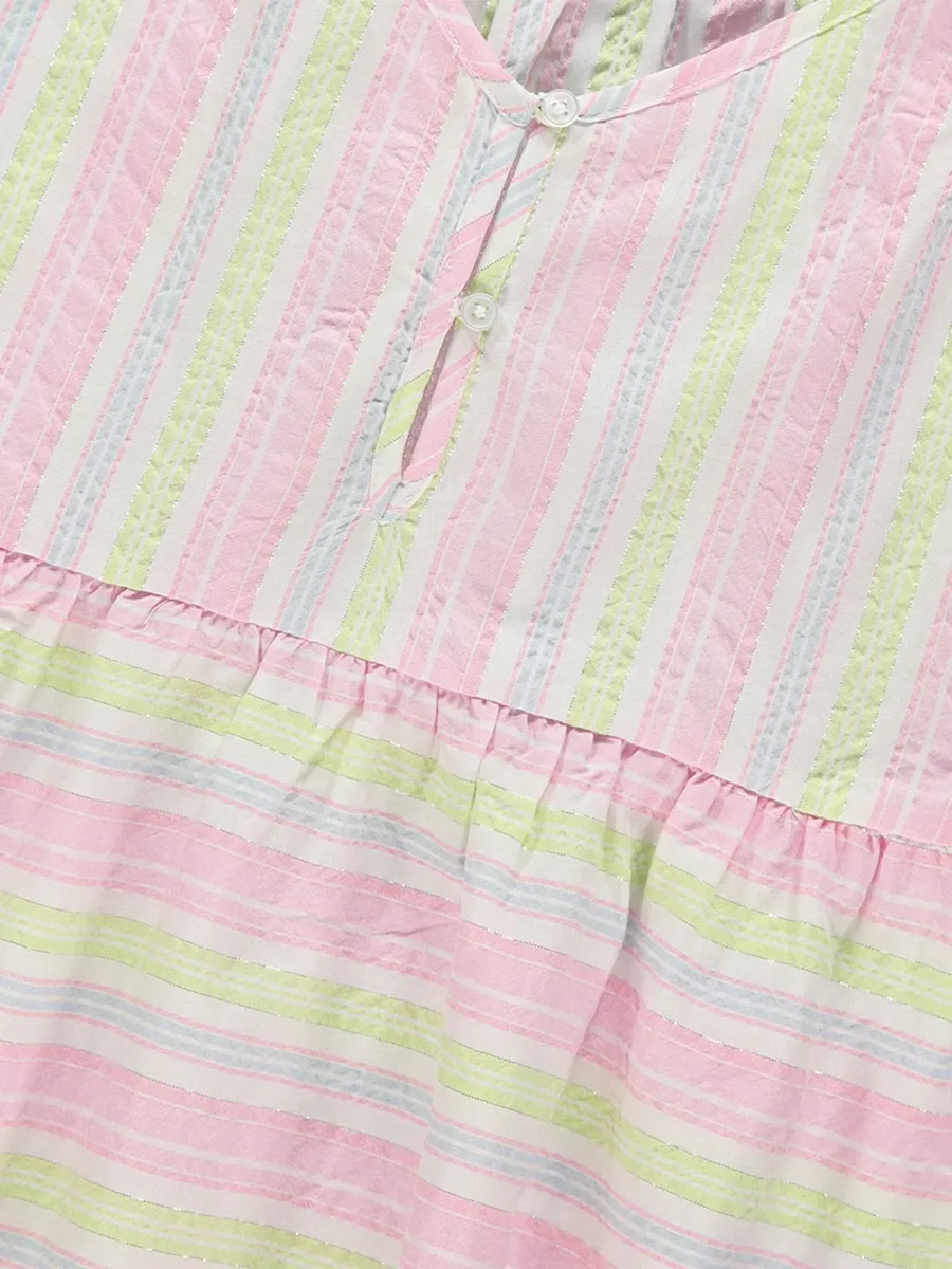Pastel Striped Woven Dress