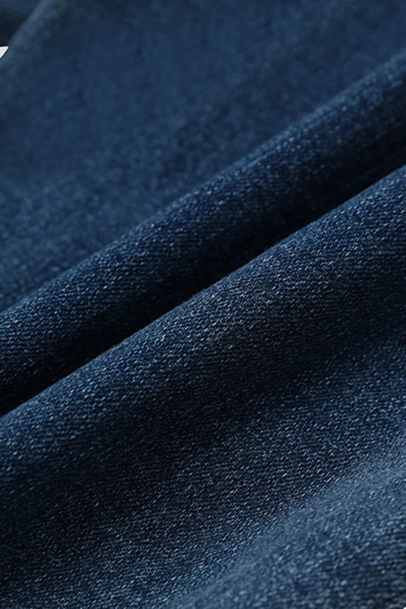 Mid Waist Wash Straight Leg Jeans