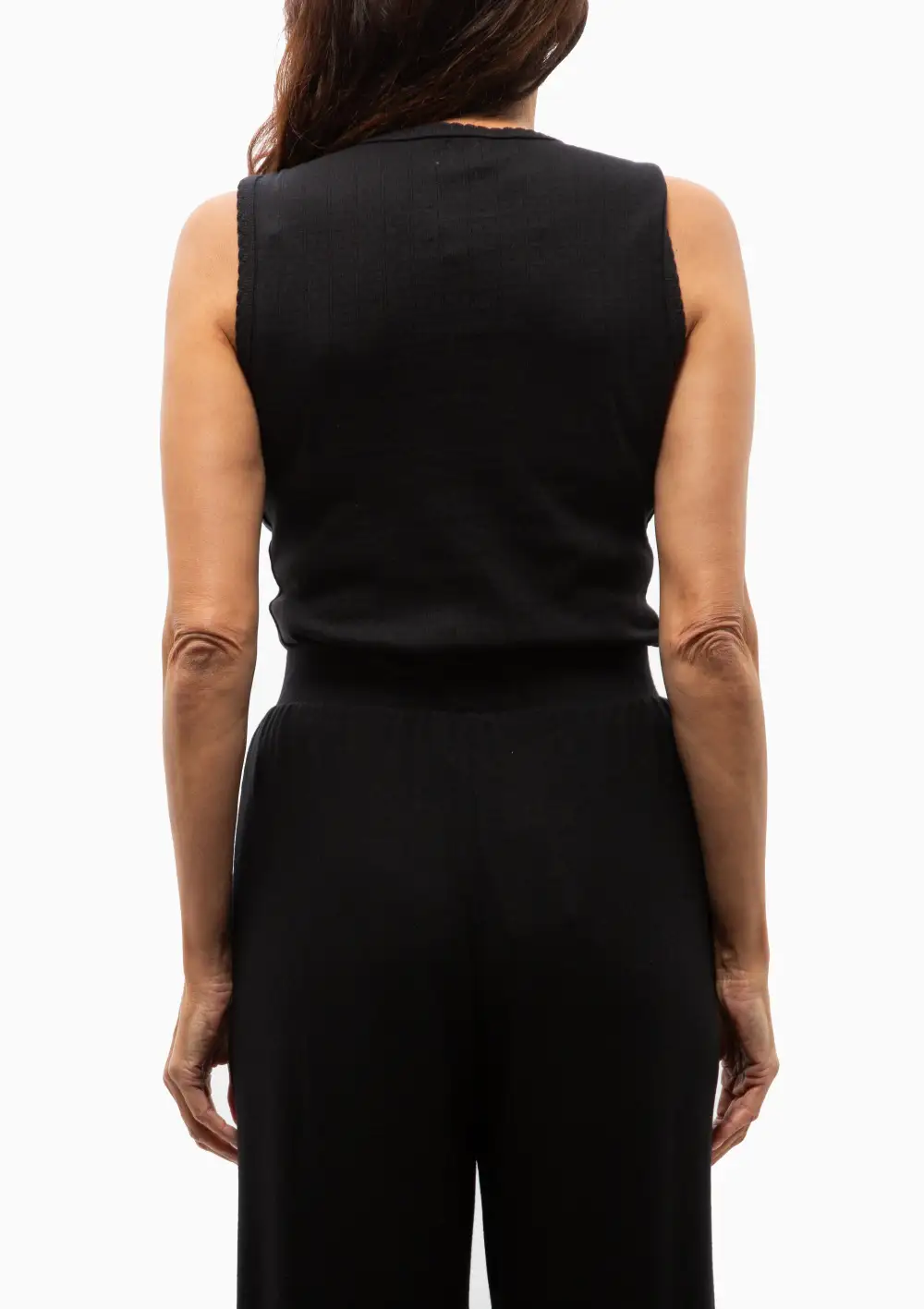 Pointelle Sleeveless Crew Top