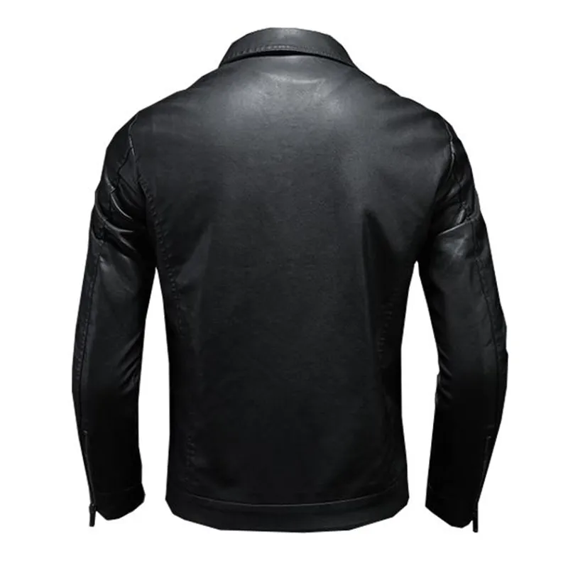 Collared Leather Moto Jacket