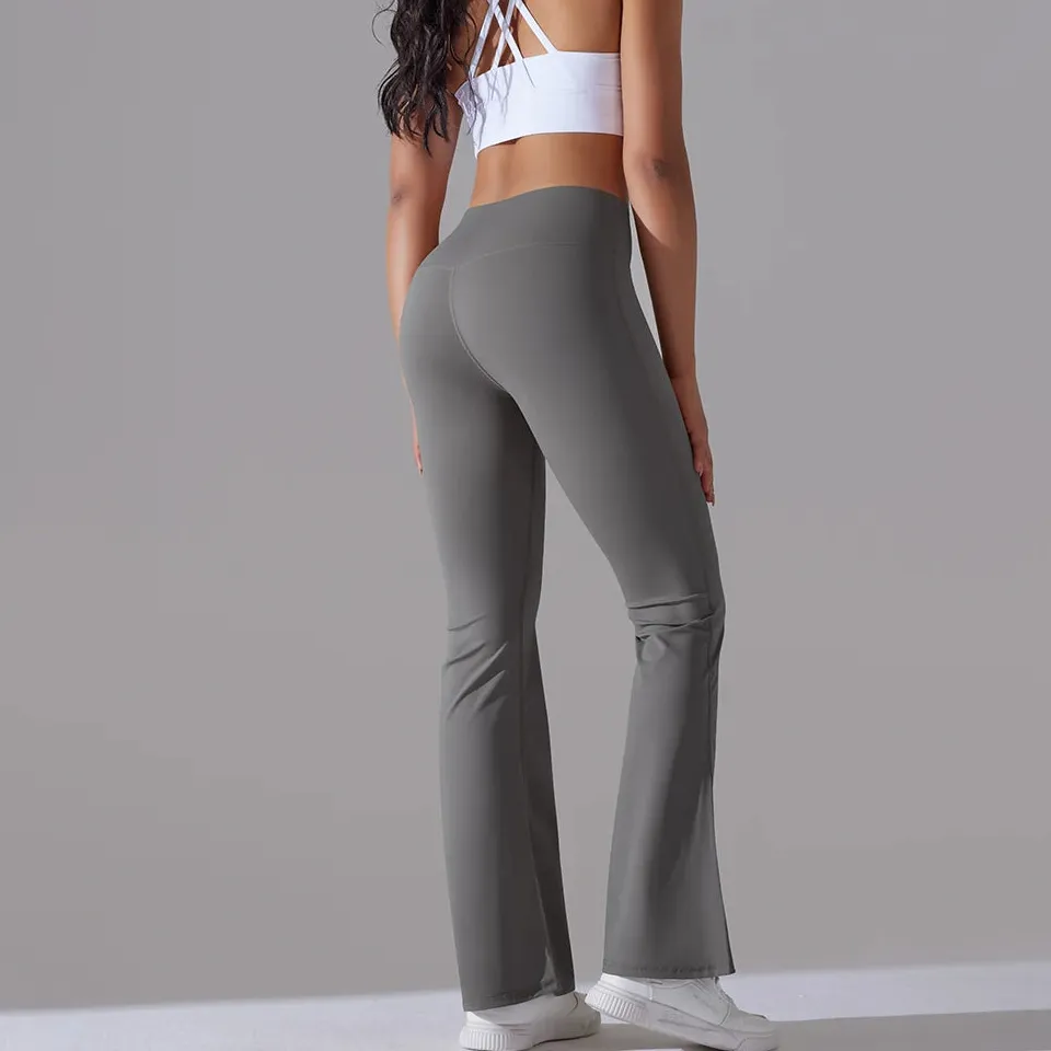 Flare Wide Yoga Pants High Waist Gym Fitness Stretch