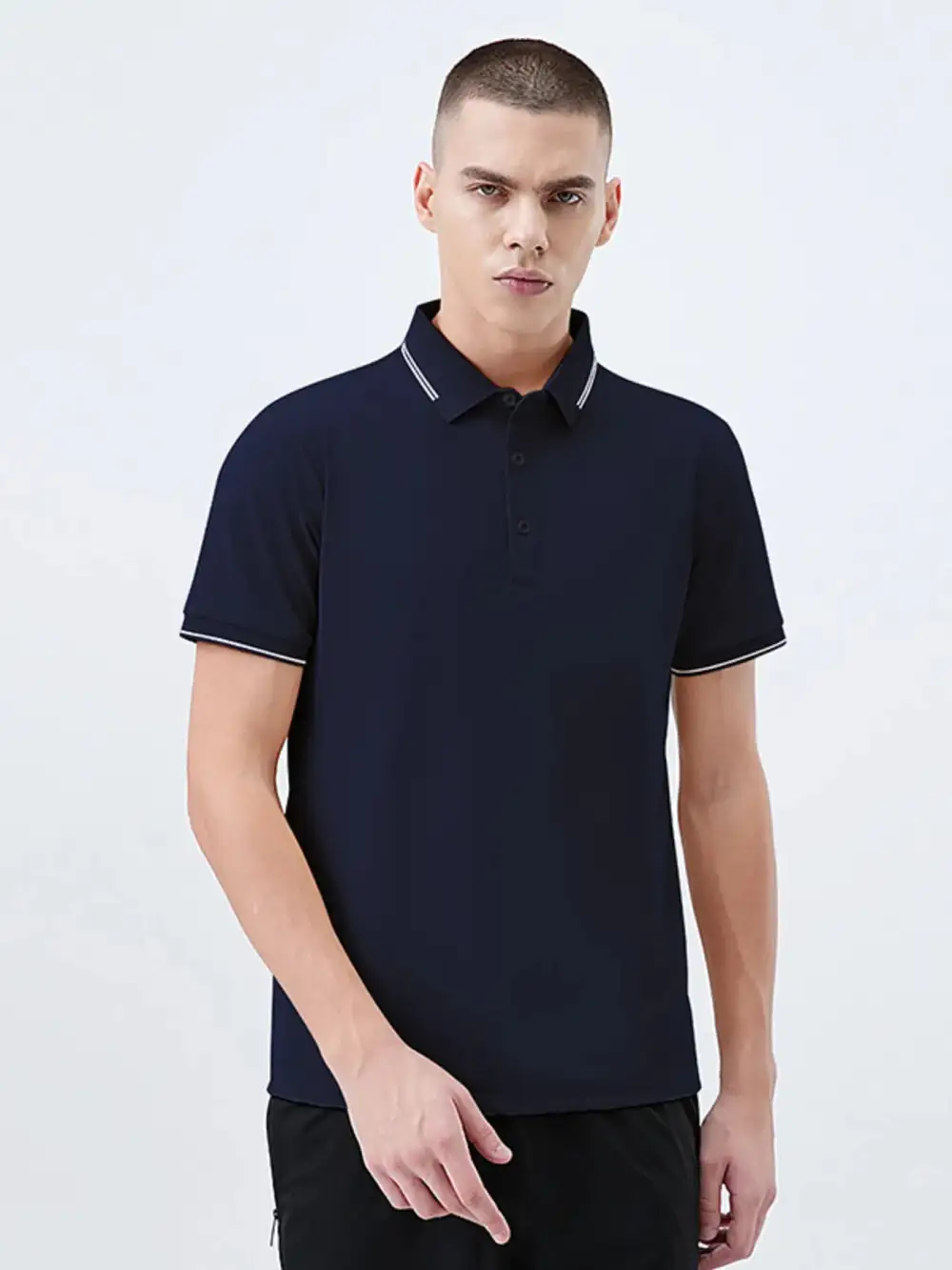Simple Short Sleeve Collared Polo Shirt