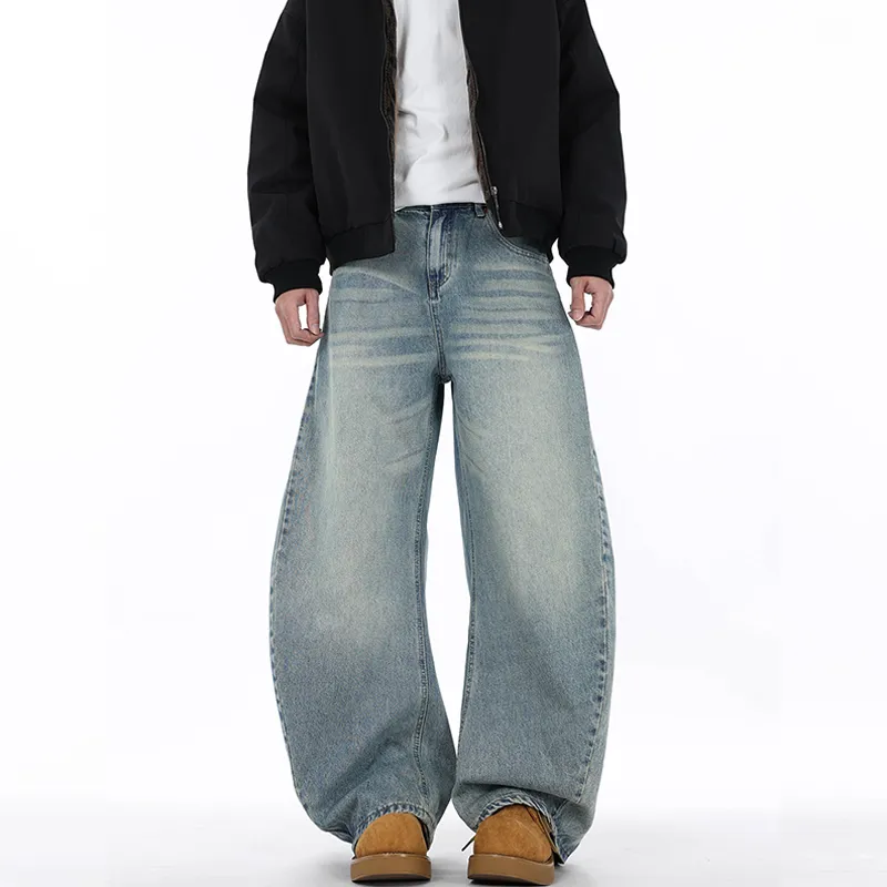 Streetwear Wide Leg Curved Leg Banana Leg Jeans